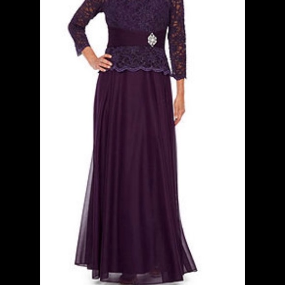 Jackie Jon 3/4 Sleeve Lace Evening Gown Sz 8 NWT - Picture 4 of 9